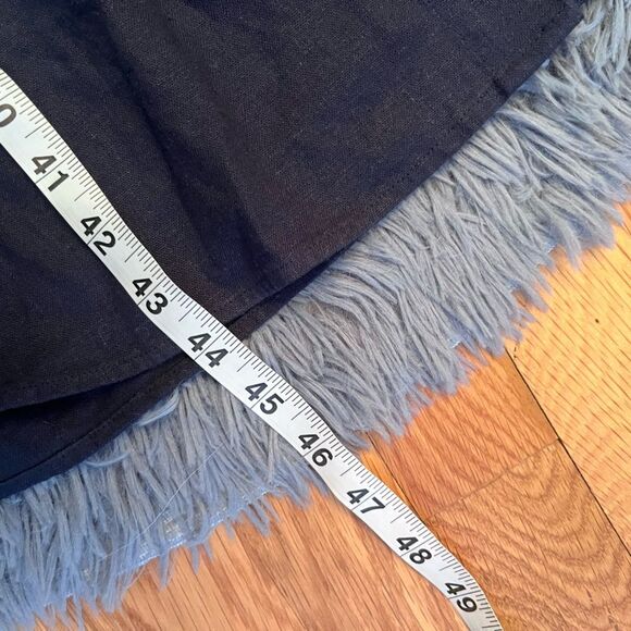 Aritzia Babaton Navy Button-Up Linen Blend Shirt Maxi Dress Size S - Picture 4 of 6